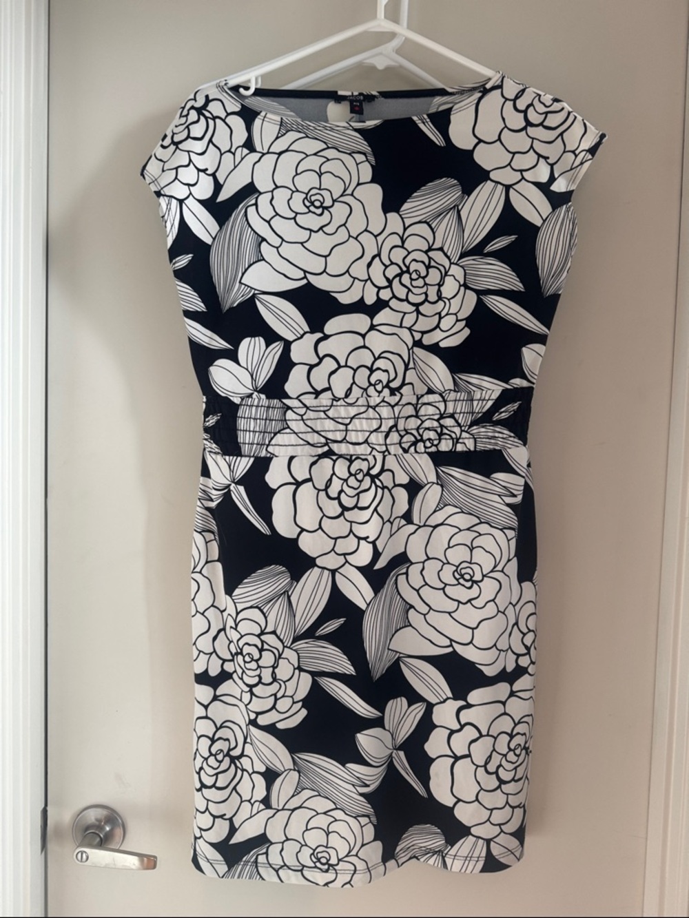 Jacob Black and White Floral Midi Dress